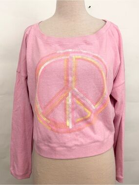 Victoria’s Secret PINK old school vintage peace sign sweatshirt sweater small
